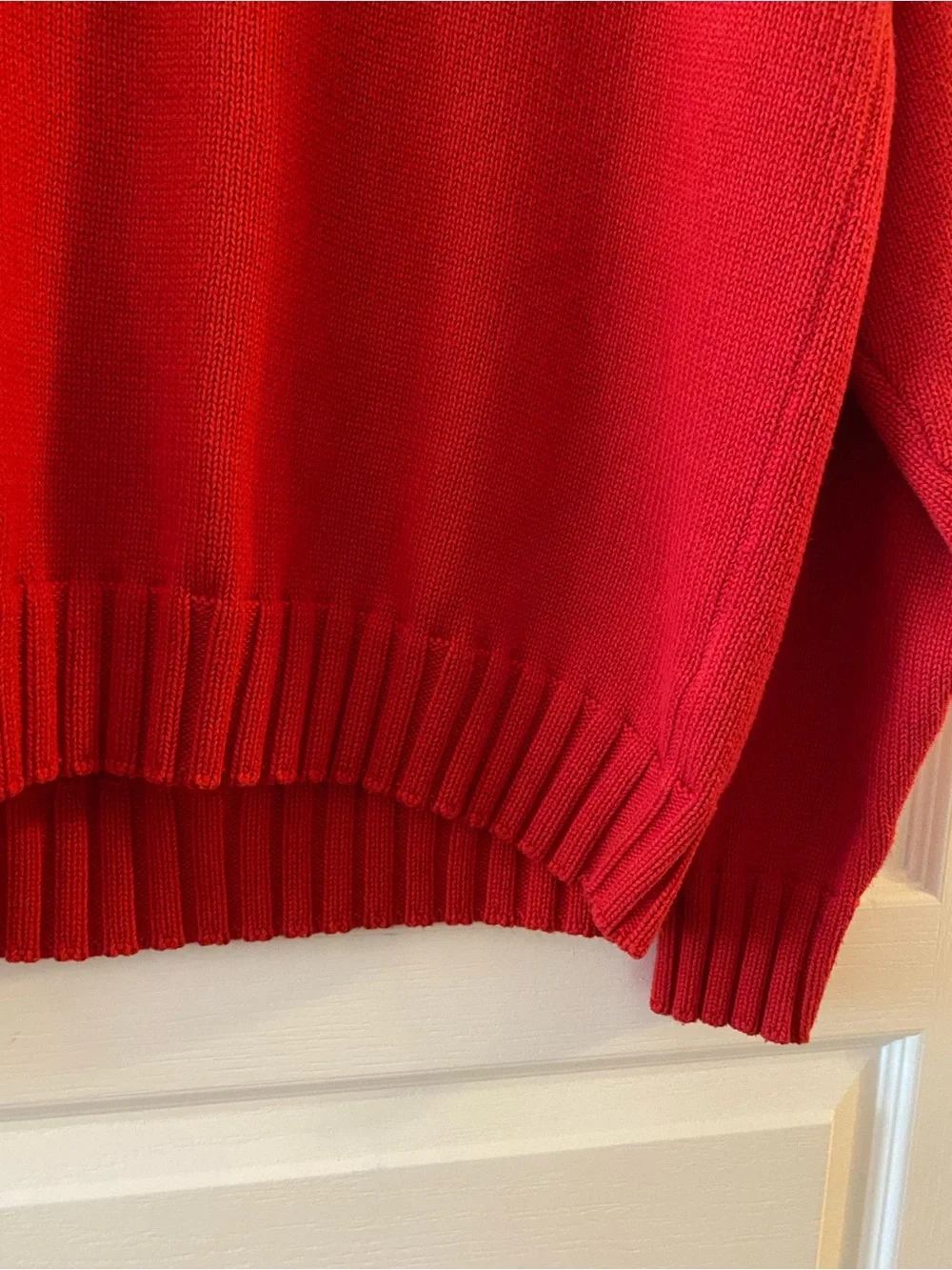 DONNI. Cotton & Cashmere Crewneck Sweater in Tomato - S
